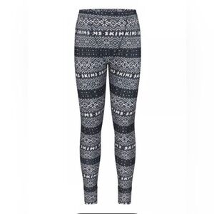 Skims Holiday LOGO PLUSH POINTELLE LEGGING in ONYX FAIR ISLE size XXS